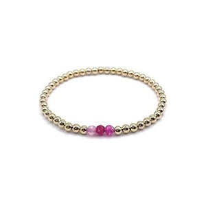 Gemma Bracelet in Raspberry - Gold