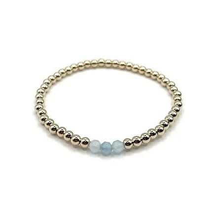 Gemma Bracelet in Sky Blue - Gold