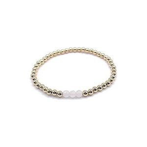 Gemma Bracelet in White - Gold