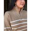 Genevieve Striped Sweater - Taupe/Ivory