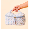 Glam & Go Quilted Cosmetic Bag - Petal Parade Blue