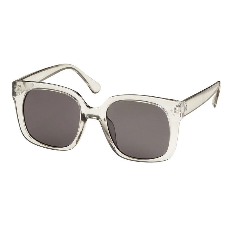 Glam Square Unisex Polarized - Clear Gray Frames/Smoke Lenses