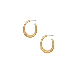 Beveled Hoop Earrings - Gold