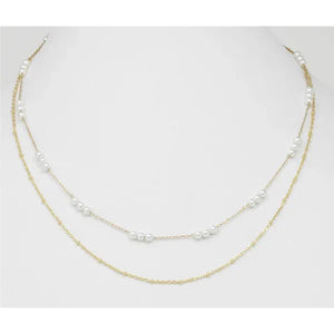 Layered Gold Chain With Dainty Pearls