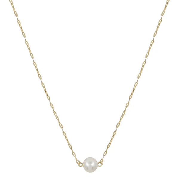 Gold Chain With Freshwater Pearl Necklace
