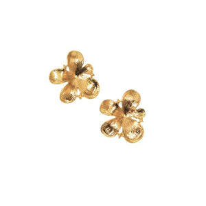 Flower Post Earrings - Gold