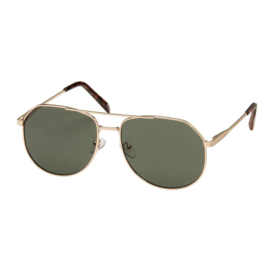 Weekend Square Aviator Sunglasses - Gold Frame/Green Lense