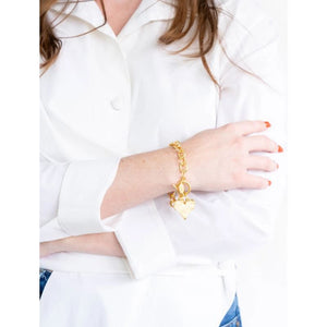Susan Shaw Gold Heart Toggle Bracelet