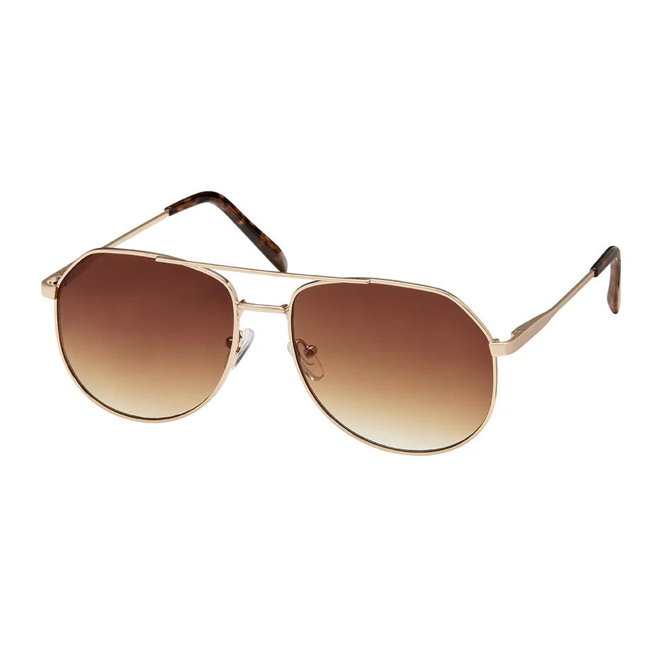 Weekend Square Aviator Sunglasses - Gold Frame/Brown Lens
