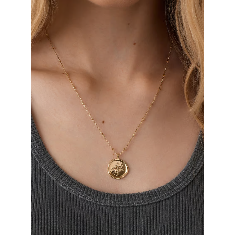 gorjana Compass Coin Necklace - Gold