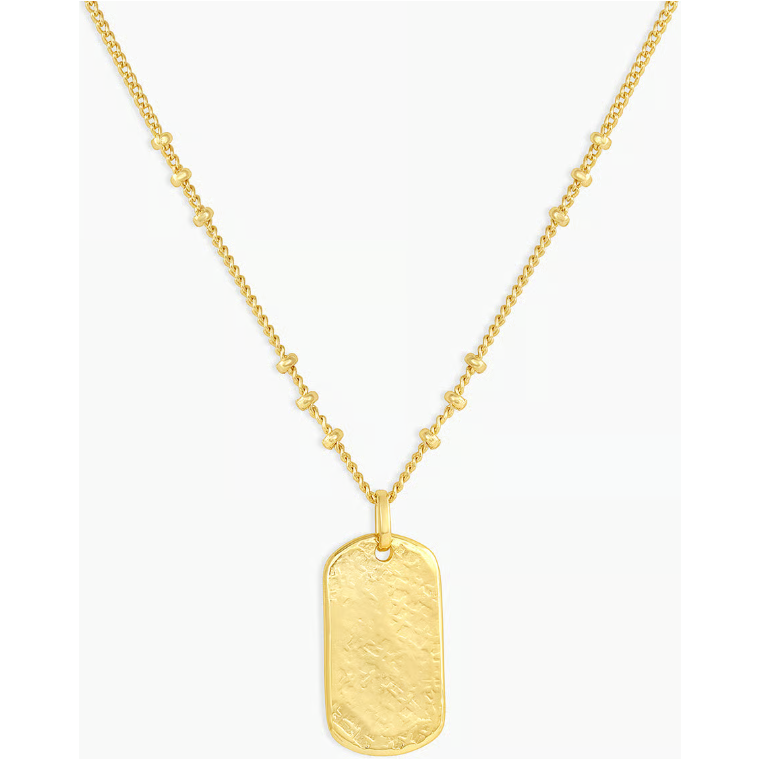 gorjana Griffin Dog Tag Necklace - Gold