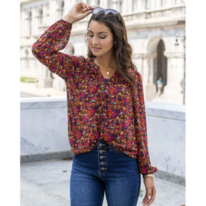 Grace and Lace Autumn Eve Chiffon Top