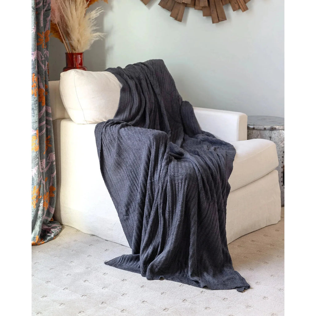 Grace and Lace Plush Bambü Blanket - Charcoal