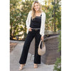 Grace and Lace Border Stripe Knit Tank - Black