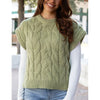 Grace and Lace Cabled Knit Sweater Vest - Ivy