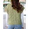 Grace and Lace Cabled Knit Sweater Vest - Ivy