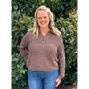 Grace and Lace Cinder Collared Sweater - Cappuccino