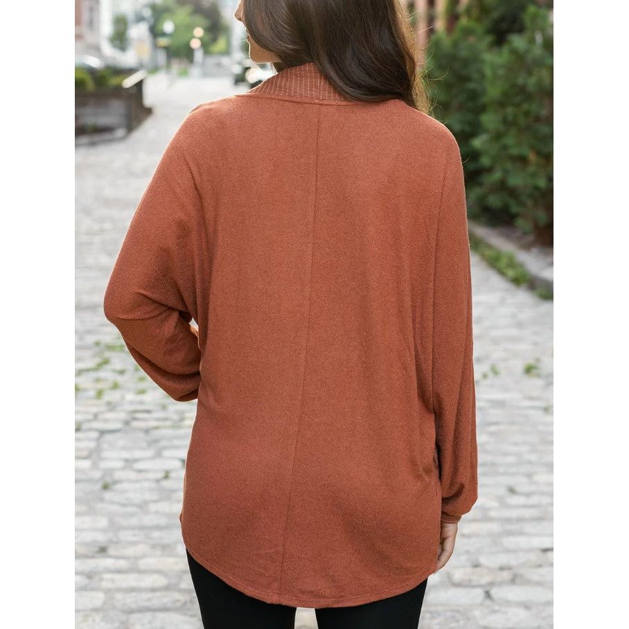 Grace and Lace Buttery Soft Cocoon Cardi - Cinnamon