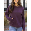 Grace and Lace Corded Pullover Hoodie - Aubergine