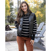 Grace and Lace Crew Neck Striped Sweater -  Black