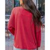 Grace and Lace Dolman Sleeve Boho V-Neck Top - Poppy