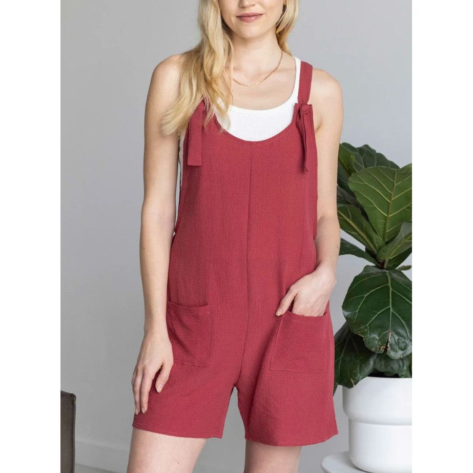 Grace and Lace Easy Breezy Romper - Hibiscus