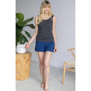 Grace and Lace Essential Ribbed Lounge Sleep Shorts - Classic Blue