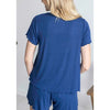 Grace and Lace Essential Ribbed Short Sleeve Fitted Tee - Classic Blue