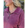 Grace and Lace Hideaway Thermal Pullover - Washed Berry
