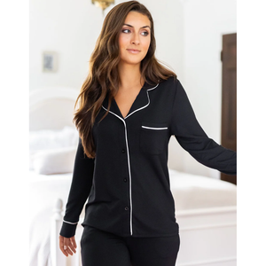 Grace and Lace Classic Modal Pajama Top - Black
