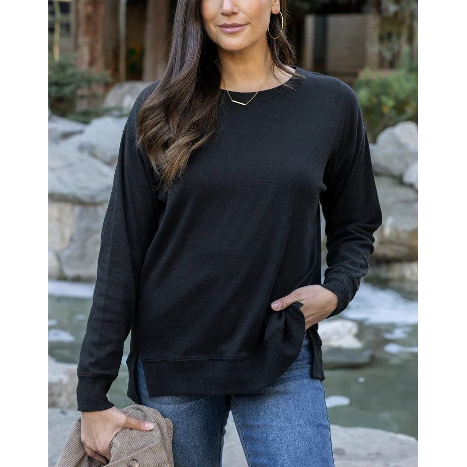 Grace and Lace Original Essentials Long Sleeve Tee - Black