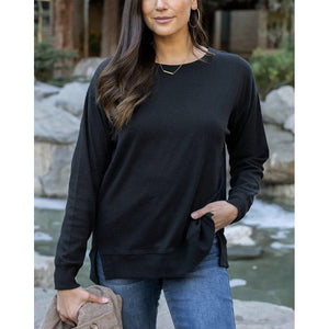 Grace and Lace Original Essentials Long Sleeve Tee - Black