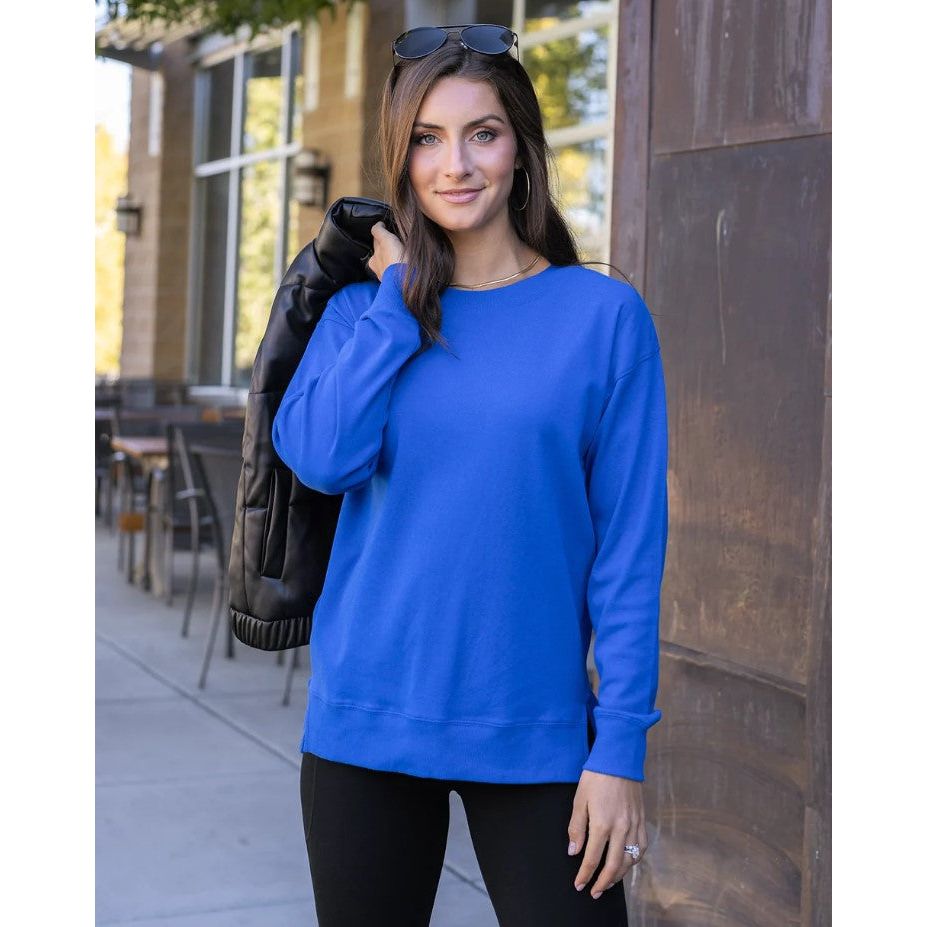 Grace and Lace Original Essentials Long Sleeve Tee - Cobalt