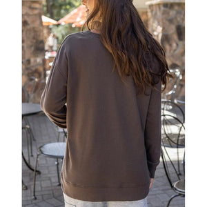 Grace and Lace Original Essentials Long Sleeve Tee - Dark Brown