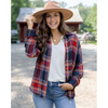 Grace and Lace Reversible Plaid Shirt - Red/Navy