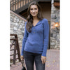 Grace and Lace Ribbed Henley Sweater - English Blue