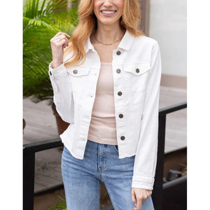 Grace and Lace Soft Wash Denim Jacket - White – Bless Your Heart