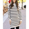 Grace and Lace Striped Sweater Dress - Natural/Black