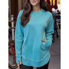 Grace and Lace Vintage Washed Tunic Sweatshirt - Aqua