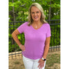 Grace and Lace Best Fit V-Neck Tee - Orchid