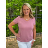 Grace and Lace Best Fit V-Neck Tee - Pink