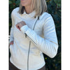 Grace and Lace Move Free Leather Like Moto Jacket - Cream