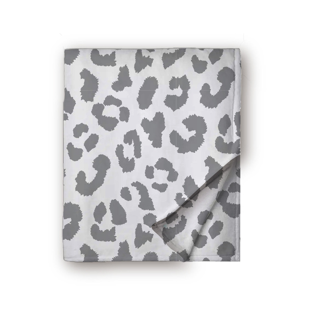 Leopard Super Soft Blanket - Grey
