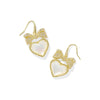 KENDRA SCOTT HAISLEY HEART DROP EARRINGS GOLD IVORY MOTHER OF PEARL