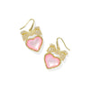 KENDRA SCOTT HAISLEY HEART DROP EARRINGS GOLD BLUSH IVORY MOTHER OF PEARL