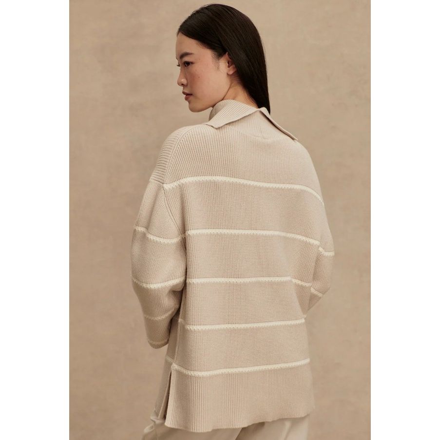 Hamish Stitch Knit Sweater - Silver Birch