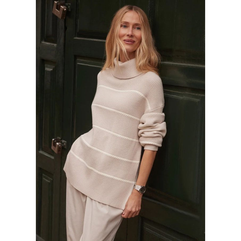 Hamish Stitch Knit Sweater - Silver Birch