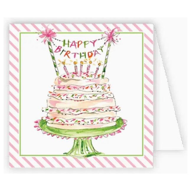 Happy Birthday Banner on a Cake Enclosure Card