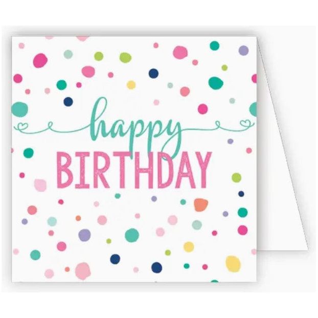 Happy Birthday Colorful Dots Enclosure Card