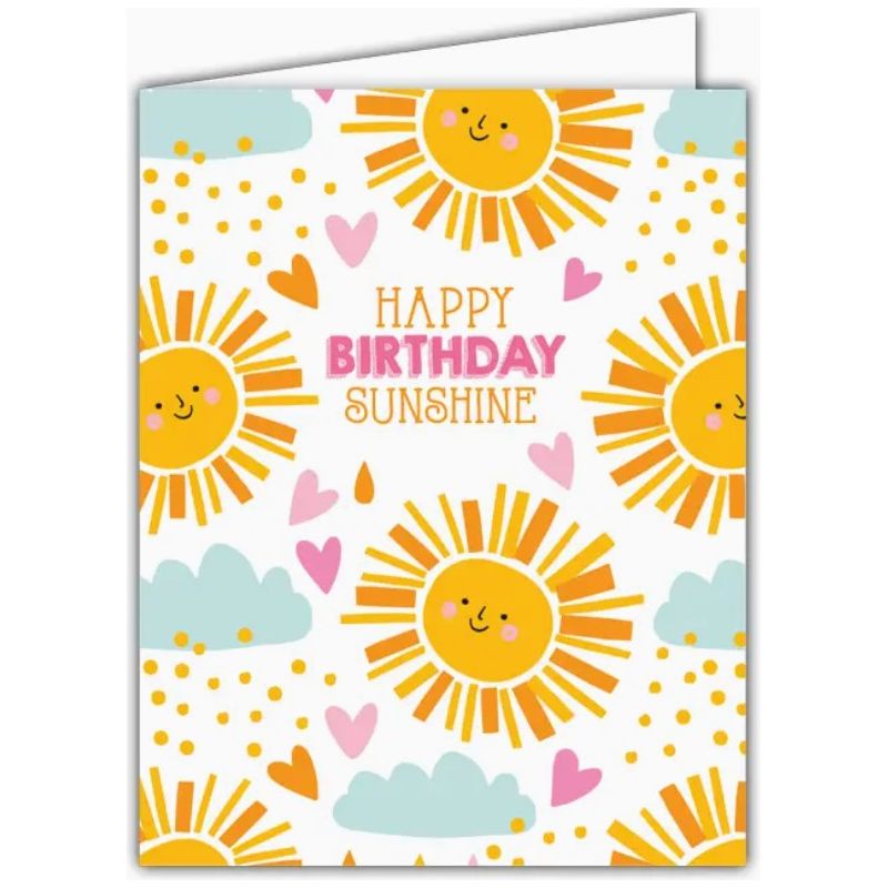 Happy Birthday Sunshine Small Folded Greeting Card